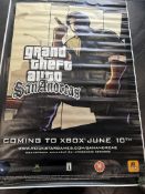 Large Grand Theft auto promotional poster 170 cm x