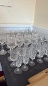 Collection of cut crystal glasses to include Stuart crystal