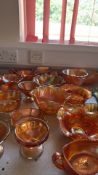 Mixed lot of Carnival glass bowls and dishes
