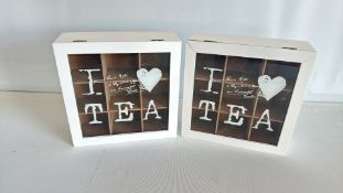 Pair of wooden nine-compartment tea storage boxes