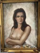 Oil on board study of a nude model 69 cm x 54 cm s