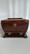 Mahogany sarcophagus tea caddy, c.1810
