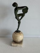 1920's Art deco nude on marble base