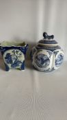 Pair of Chinese blue-and-white ceramic vessels