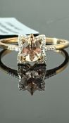 9k yellow gold AA morganite, Kanchanburi blue sapp