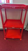Coca-Cola three-tier plastic display trolley