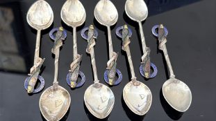 The Budgerigar society set of 8 spoons