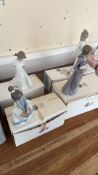 Four Nao by LladrÃ³ porcelain figurines with boxes