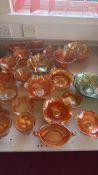 Marigold carnival glass assortment (c.22 pieces)