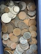 Quantity of British coins, mainly 1d