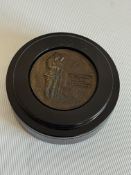 Bronze memorial plaque in marble surround (reproduction)