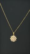 9ct Gold chain with pearl pendant Weight 4.5g