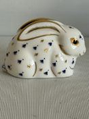 Royal crown derby rabbit gold stopper