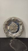 A Peruvian .925 dish decorated peru national coat