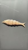 9ct Gold charm/pendant of an articulating fish Wei