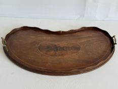 Edwardian inlaid Kidney shaped tray