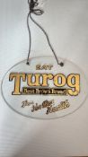 Vintage glass advertising sign for Turog Brown Bread