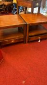 Mahogany occasional tables, set of three