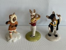 3 Doulton bunnykins figures
