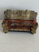 Desk double inkwell in boule marquetry regency