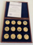 Boxed set of 12 aviation coins & cert