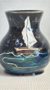 Anita Harris sailing boats vase signed in gold