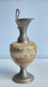 Onyx and brass mounted decorative ewer