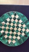 Malachite chess board & pieces