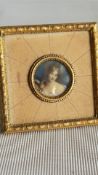 Framed miniature portrait watercolour