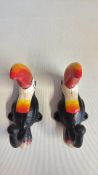 2x Cast iron toucan coat hooks