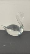 Clear Crystal Swan Paperweight