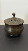 Chinese bronze pierced-lid incense burner