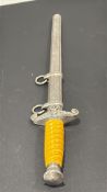 Second Model Luftwaffe officer’s dagger, Germany c.1937–45, aluminium cross-guard with eagle and