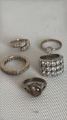 5 Silver rings