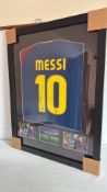 Lionel Messi signed and framed FC Barcelona No. 10 jersey