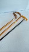 Three Antique Walking Canes
