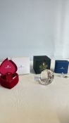 Swarovski Jewellery Box, Crystal Mouse & Selkirk Paperweight