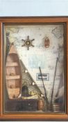 Framed nautical shadow box diorama