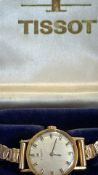 Tissot ladies gold-tone manual wristwatch with box