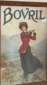 Bovril advertising poster, lady golfer
