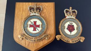 2x Royal air force plaques West lancs squadron &