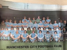 Five signed photographs (on card) - Manchester cit