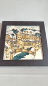 Moorcroft framed plaque Hebden Bridge by Kerry Goo