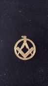 9ct Gold masonic pedant Weight 5.7g