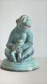 Beswick seated monkey in rare blue glaze No 307
