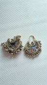 Pair of oriental low grade silver jewellery