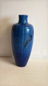 Royal Lancastrian blue-glazed stoneware vase, shape 3030 (height 25cm)