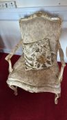 Louis XV Style Painted and Gilt Fauteuil Armchair