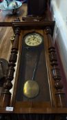 Vienna regulator walnut wall clock, c.1900