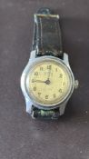 Vintage services wristwatch with leather strap